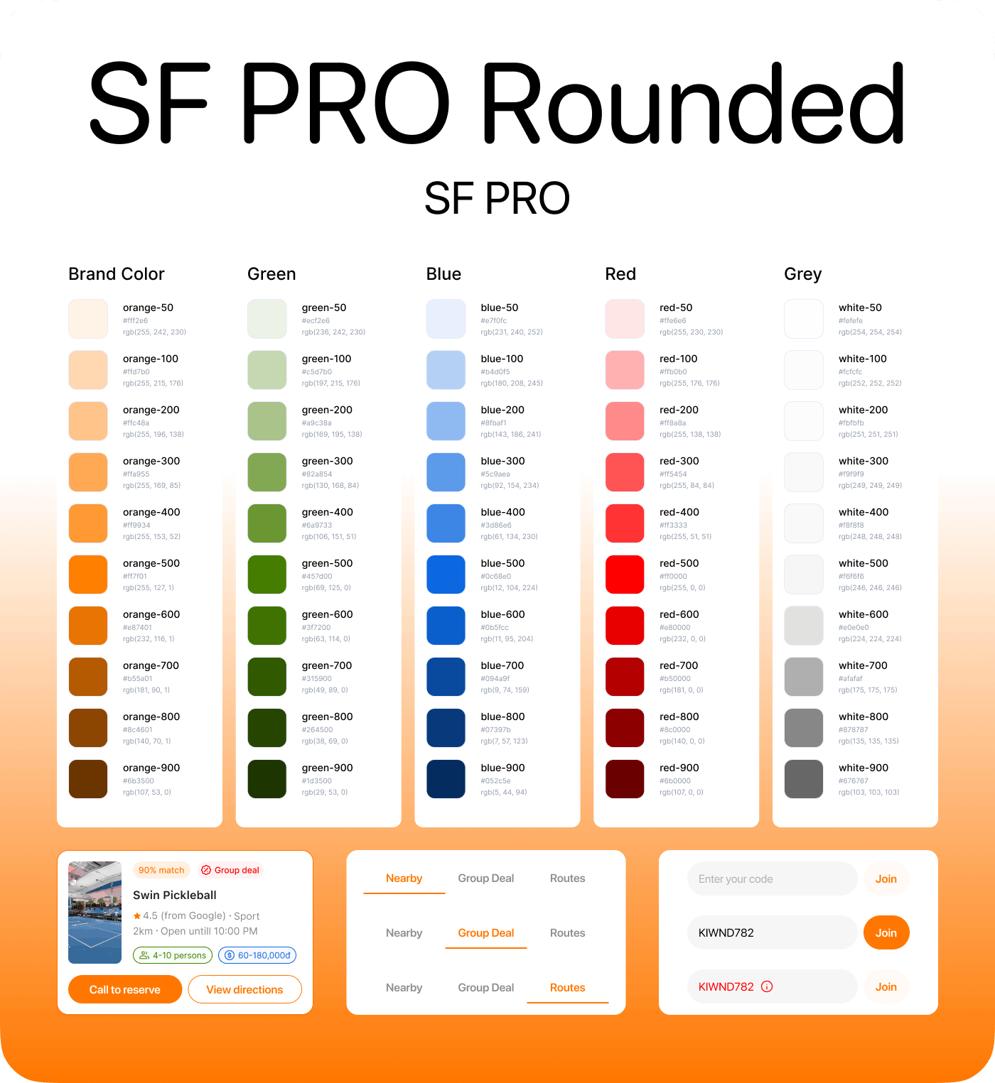 UI Kit: color palette and component library